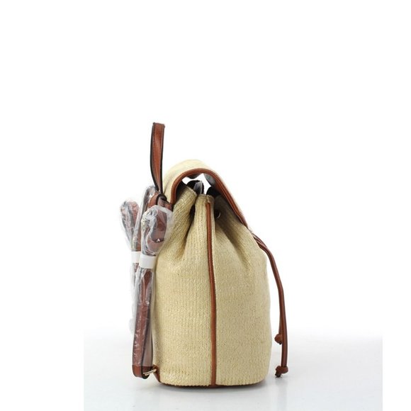 Brown Straw Backpack
